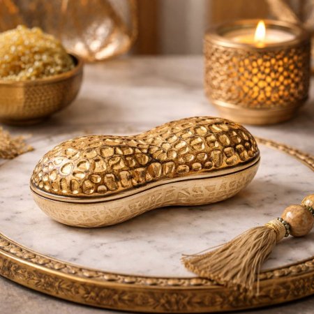 مضيفة 22سم شكل فول سوداني 8239138 نحاس هندي %ه10